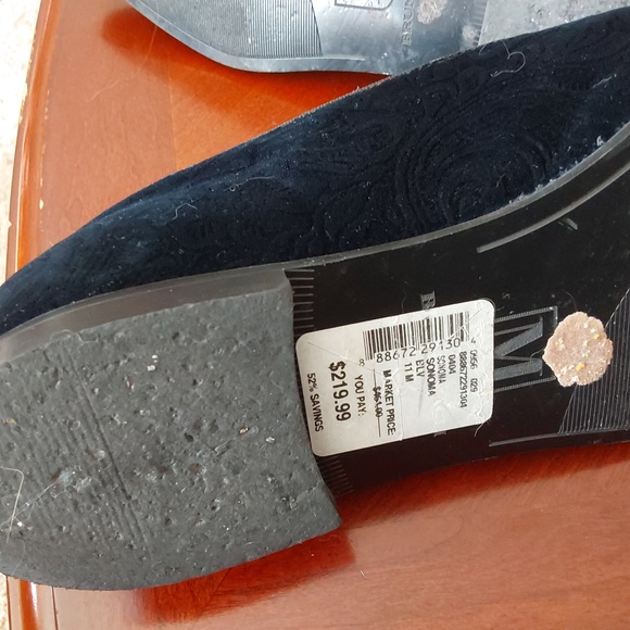 Bruno Magli Blue Velvet Slippers - Picture 6 of 7